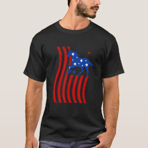 Horse American Flag 4th Of July Usa Men Women T-Shirt