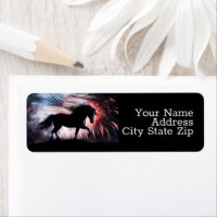 Horse American Flag and Fireworks