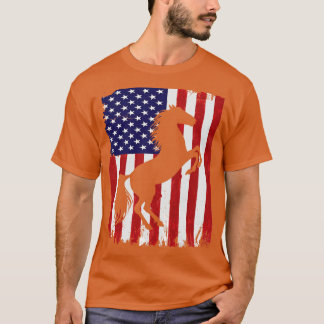 Horse American Flag USA 4th of July Patriotic Eque T-Shirt