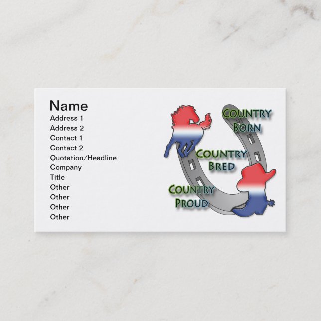 Horse and boot design business card (Front)