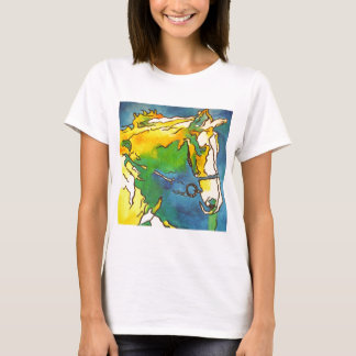 "Horse and Bridle Colourful Black Outline Art" #h T-Shirt