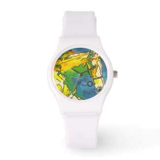 "Horse and Bridle Colourful Black Outline Art" #h Watch