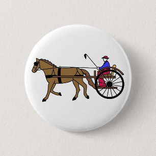 Horse and Buggy 6 Cm Round Badge