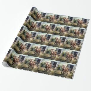 Horse and Buggy in Rural Iowa Wrapping Paper