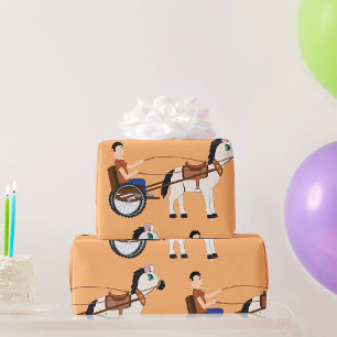 Horse and Buggy Pony Carriage Wrapping Paper