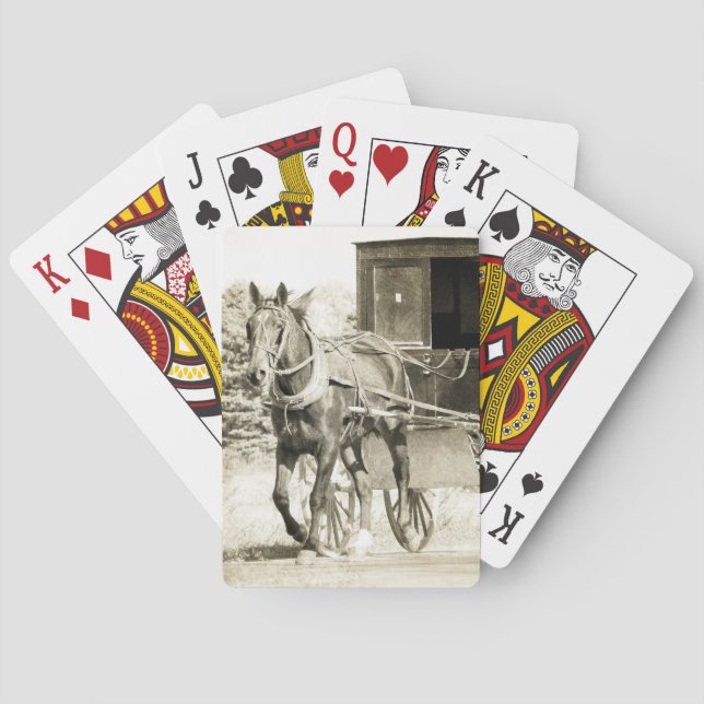 Horse and Buggy Sepia Playing Cards (Back)