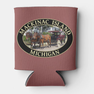 Horse and Carriage on Mackinac Island, Michigan Ca Can Cooler