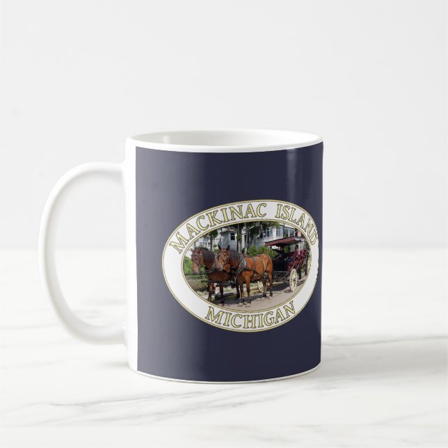 Horse and Carriage on Mackinac Island, Michigan Coffee Mug (Left)