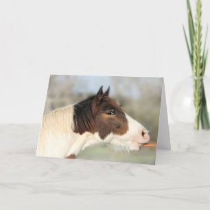 Horse and Carrot 5x7 Birthday Card