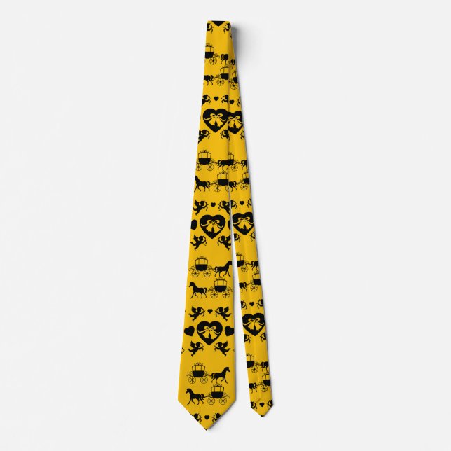 Horse And Cart Romantic Wedding Tie (Front)