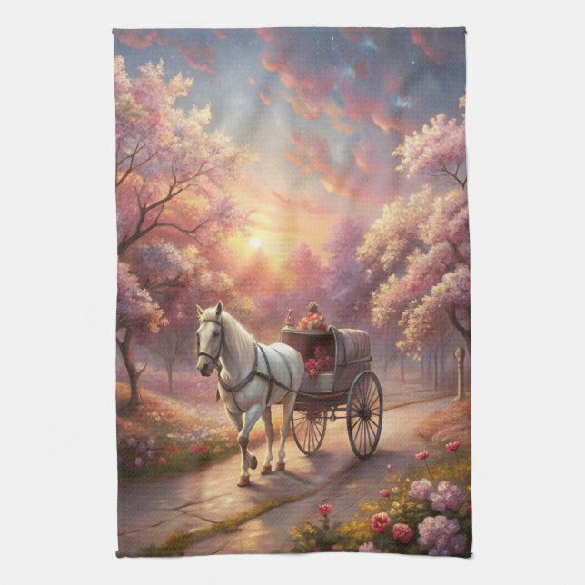 Horse and Cart Tea Towel (Vertical)