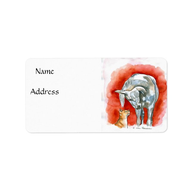 Horse and Cat Label (Front)