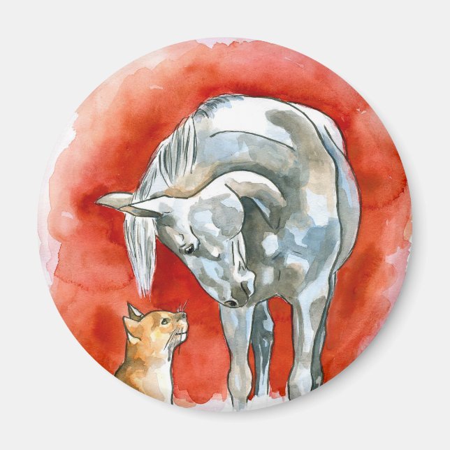Horse and Cat Magnet (Front)