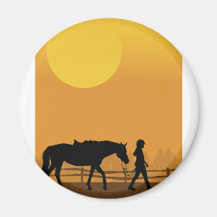 Horse and Child Magnet