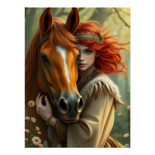 Horse and Companion Fantasy Art  Poster