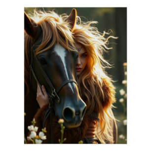 Horse and Companion Fantasy Art  Poster