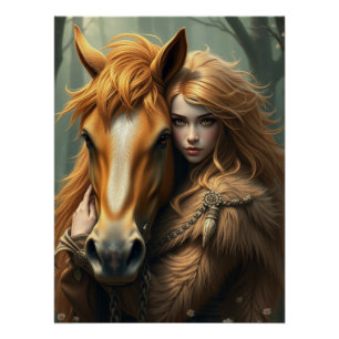 Horse and Companion Fantasy Art Poster