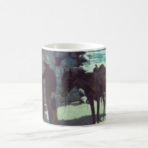 Horse and Cowboy Winter Snow Coffee Mug