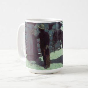 Horse and Cowboy Winter Snow Coffee Mug
