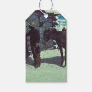 Horse and Cowboy Winter Snow Gift Tags