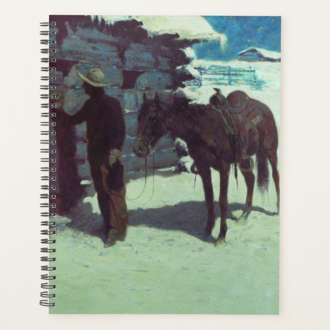 Horse and Cowboy Winter Snow Planner (Front)