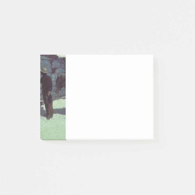 Horse and Cowboy Winter Snow Post-it Notes (Front)