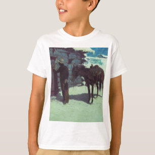 Horse and Cowboy Winter Snow T-Shirt