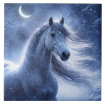 Horse and Crescent Moon Beautiful Art