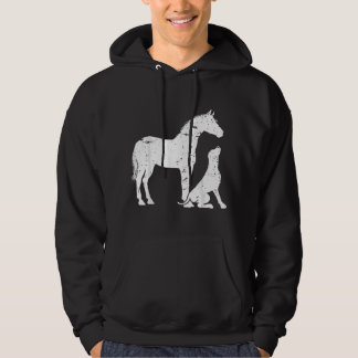 HORSE and DOG Motif for women and men. Horse Dog L Hoodie