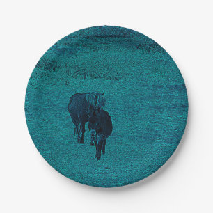 Horse and Donkey Paper Plate