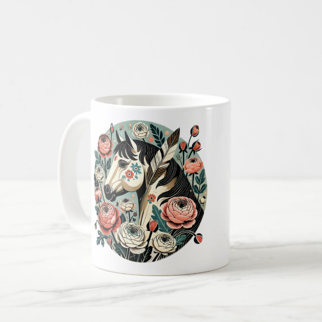 Horse and Feathers                                 Coffee Mug (Front Left)
