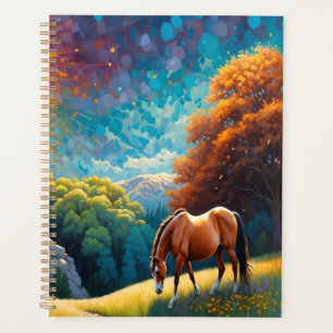 Horse and Flowers in a colorful meadow Planner