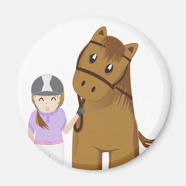 Horse and girl magnet (Front)