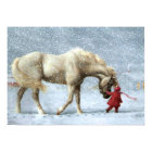 Horse and Girl Winter Poster