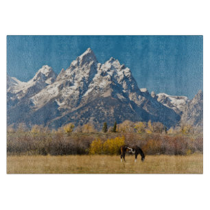 Horse and Grand Tetons, Moose Head Ranch Cutting Board