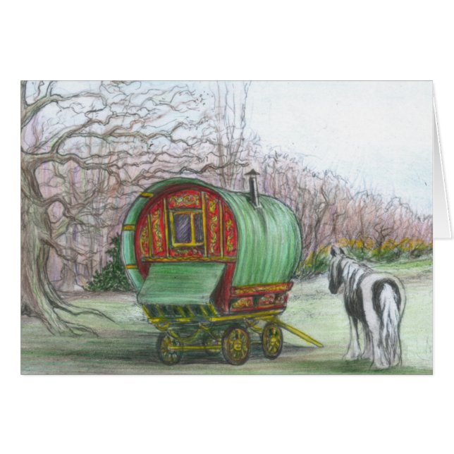Horse and Gypsy wagon (Front Horizontal)