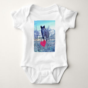 Horse and Heart Baby Bodysuit