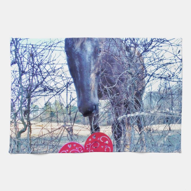 Horse and  Heart Tea Towel (Horizontal)
