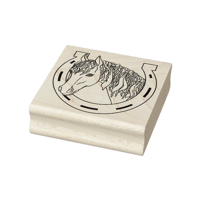 Horse and Horseshoe Rubber Stamp (Stamp)