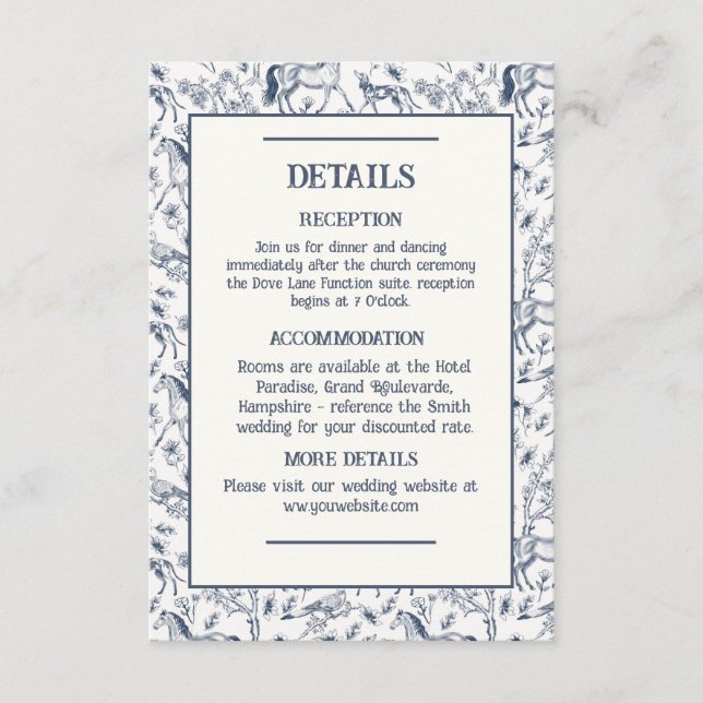 Horse and hounds - Wedding enclosure card (Front)