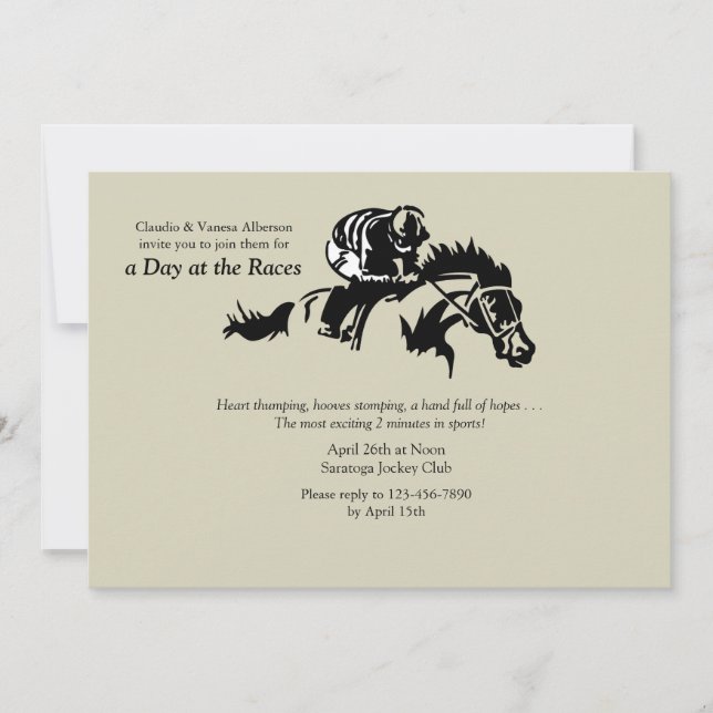 Horse and Jokey Invitation (Front)