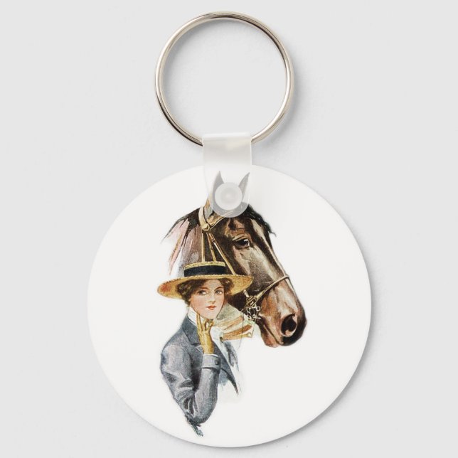 Horse and Lady Keychain (Front)