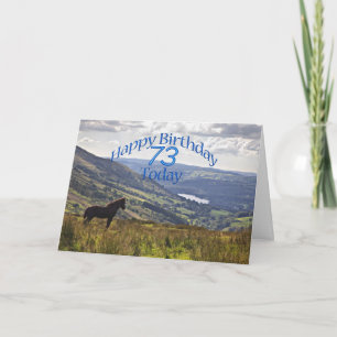 Horse and landscape 73rd birthday card