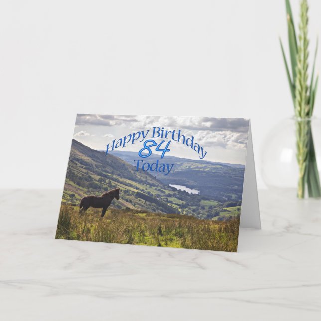 Horse and landscape 84th birthday card (Front)
