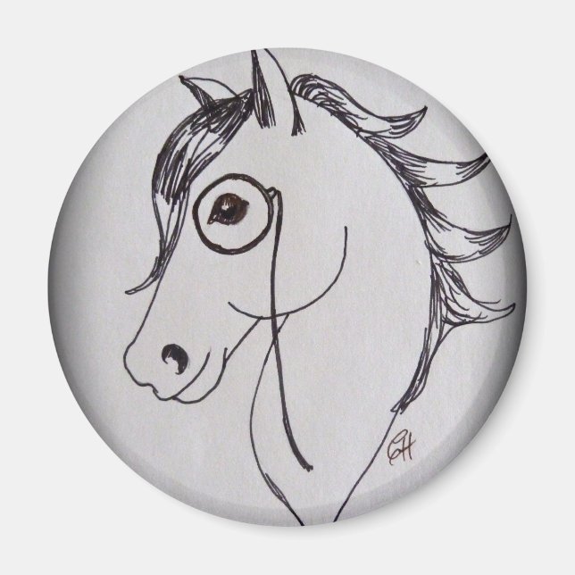 Horse and monocle magnet (Front)