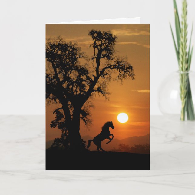 Horse and Oak Tree Encouragement Card (Front)