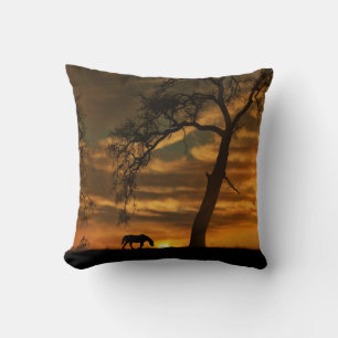 Horse and Oak Tree Southwestern Pillow