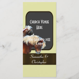Horse and pony equestrian wedding program programme