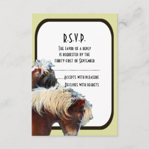 Horse and pony equestrian wedding R.S.V.P RSVP Card