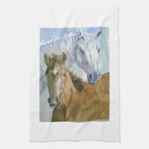 Horse and pony tea towel